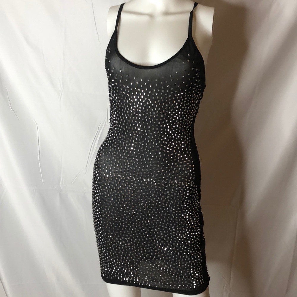 Black Sequin Dress (Sheer)